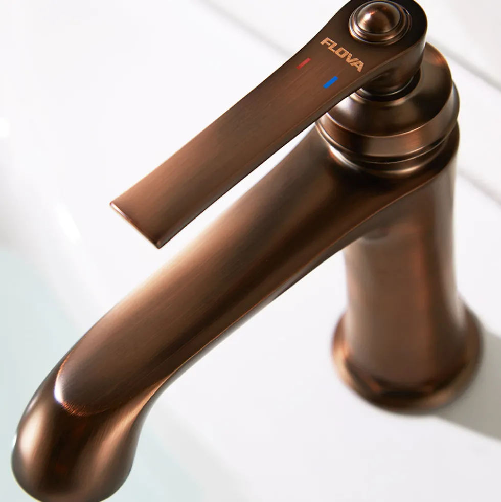Flova Liberty Tall Mono Basin Mixer with Clicker Waste - Oil Rubbed Bronze