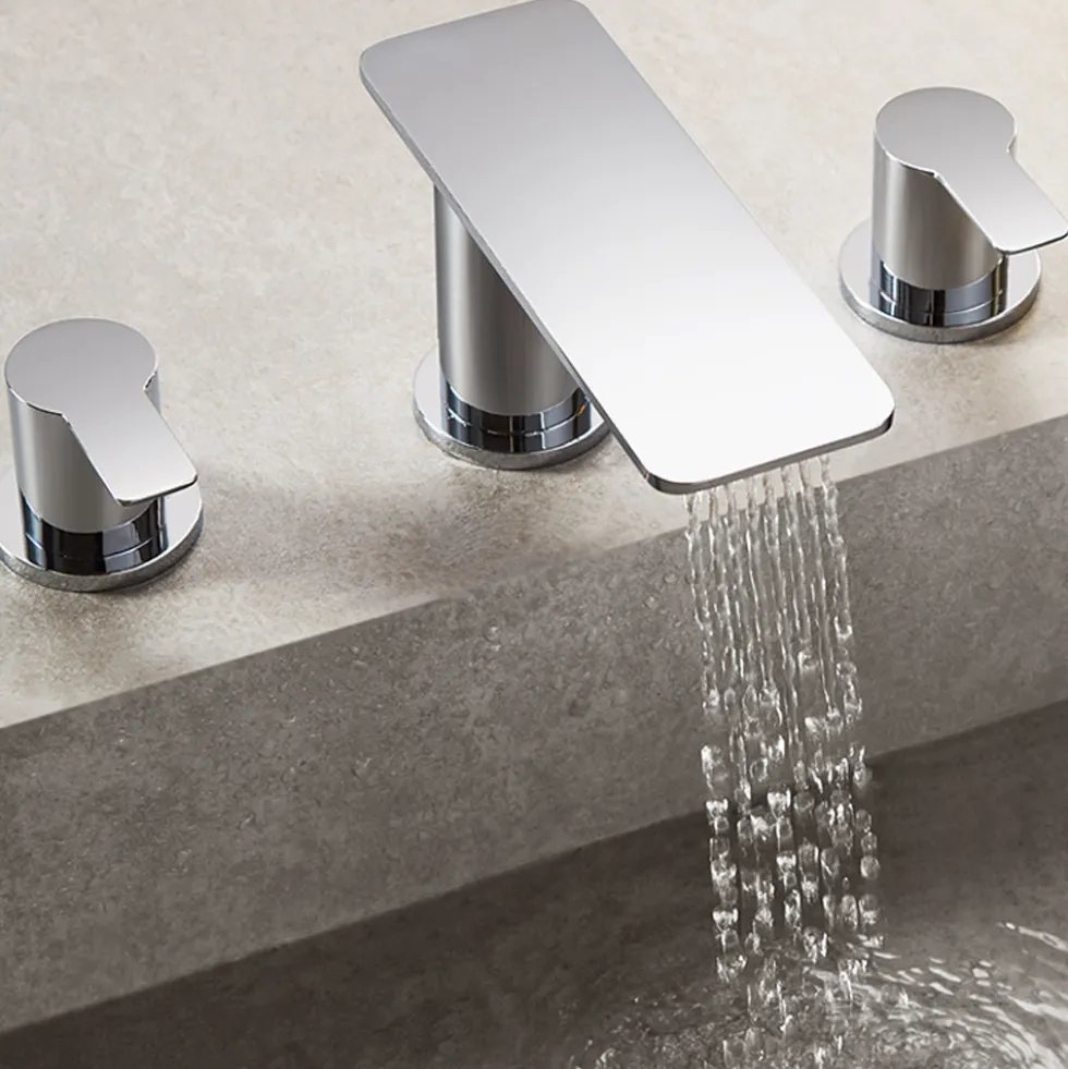 Flova Spring 3 Hole Deck Mounted Bath Mixer Tap