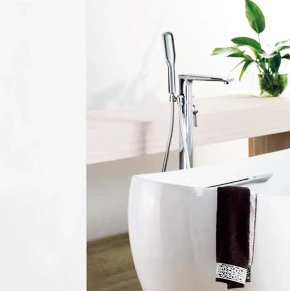 Flova Urban Floorstanding Bath Shower Mixer with Handset Kit