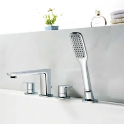 Flova Urban 4 Hole Deck Mounted Bath Shower Mixer with Pull Out Handset