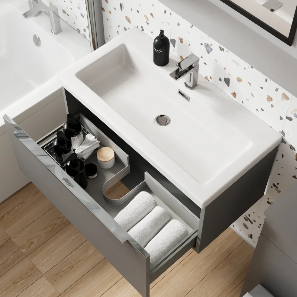 Freddie 800mm Wall Hung Vanity Unit & Basin