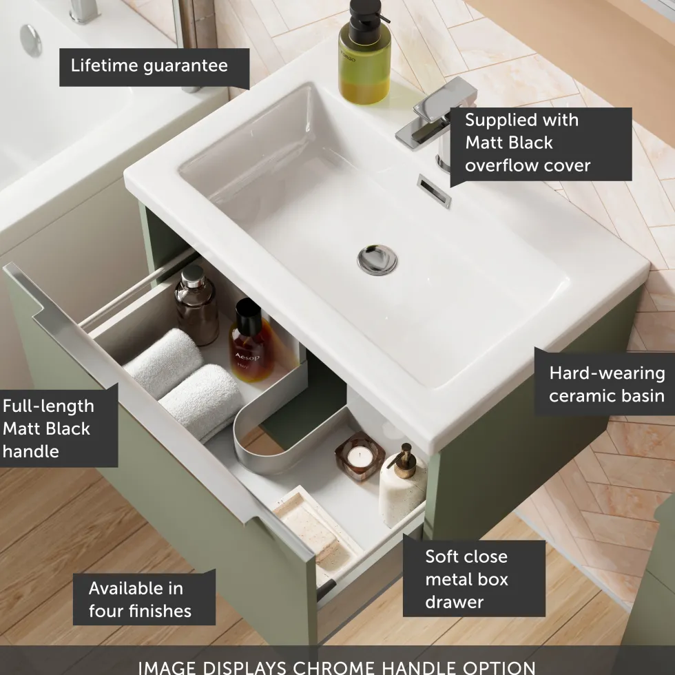 Freddie 600mm Wall Hung Vanity Unit & Basin