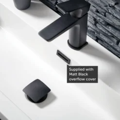Freddie 600mm Wall Hung Vanity Unit & Basin with Matt Black Frame