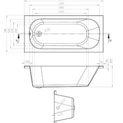 Freddie Reinforced Shower Bath Suite with Rimless Toilet