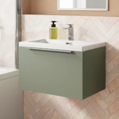 Freddie Rimless Toilet & Vanity Unit Bathroom Suite with Matt Black Handles