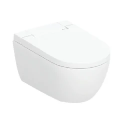 Geberit AquaClean Alba Rimless Wall Hung Smart Toilet with Wrap Over Soft Close Seat & Remote Control