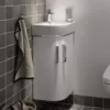 Geberit Selnova 450mm Wall Mounted Gloss White Compact Corner Vanity Unit & Basin