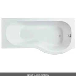 Harbour Acclaim Complete Matt Black Bathroom Suite with 1700mm P Shaped Shower Bath & Rimless Toilet