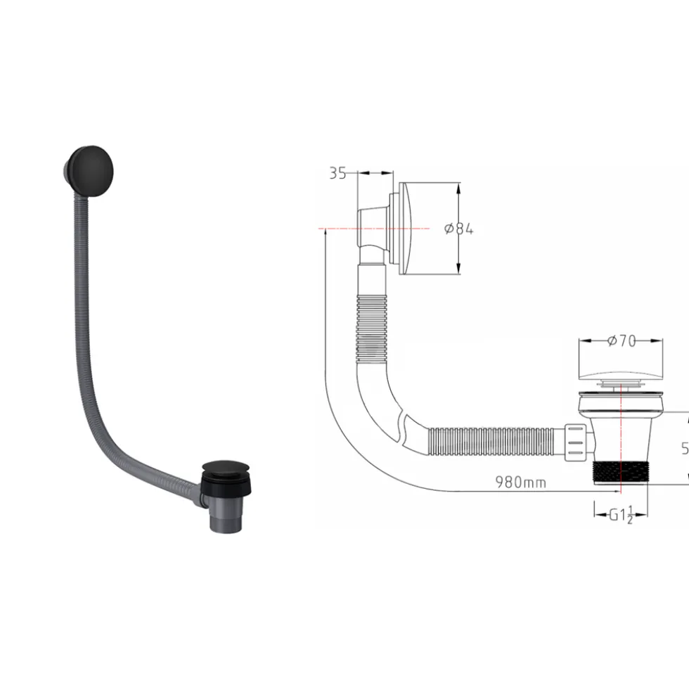 Harbour Acclaim Complete Matt Black Bathroom Suite with 1700mm P Shaped Shower Bath & Rimless Toilet
