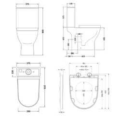 Harbour Acclaim Rimless Close Coupled Toilet & Soft Close Seat