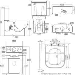 Harbour Alchemy Rimless Back to Wall Close Coupled Toilet & Soft Close Seat