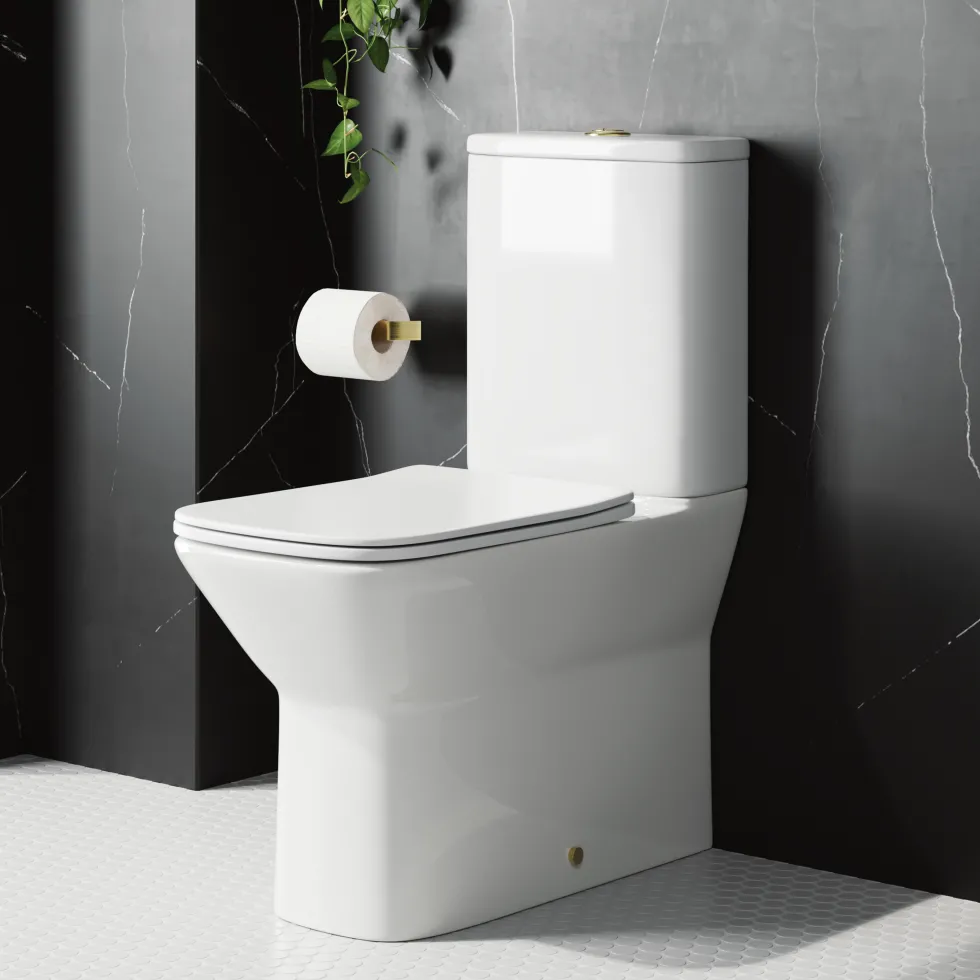 Harbour Alchemy Rimless Back to Wall Close Coupled Toilet & Soft Close Seat