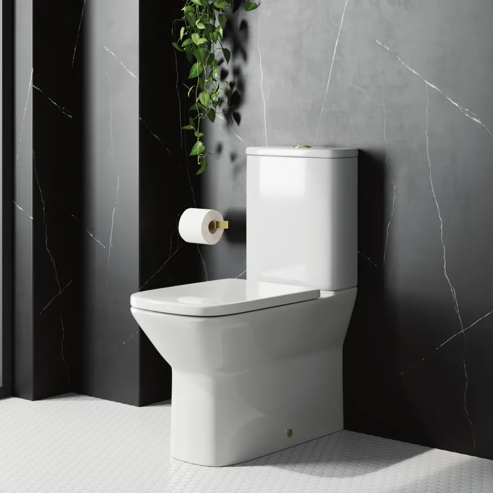 Harbour Alchemy Rimless Back to Wall Close Coupled Toilet & Soft Close Seat