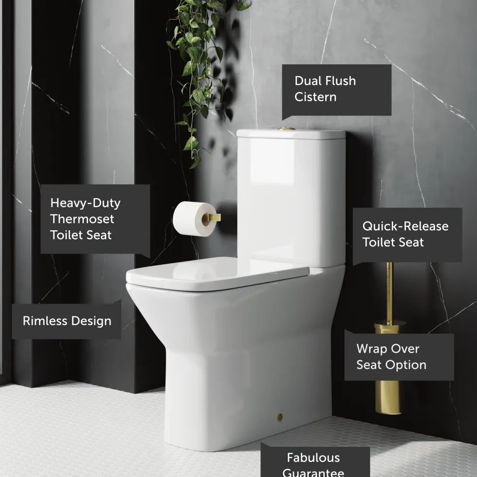Harbour Alchemy Rimless Back to Wall Comfort Height Toilet & Soft Close Seat