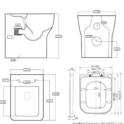 Harbour Alchemy Rimless Back To Wall Comfort Height Toilet & Soft Close Seat