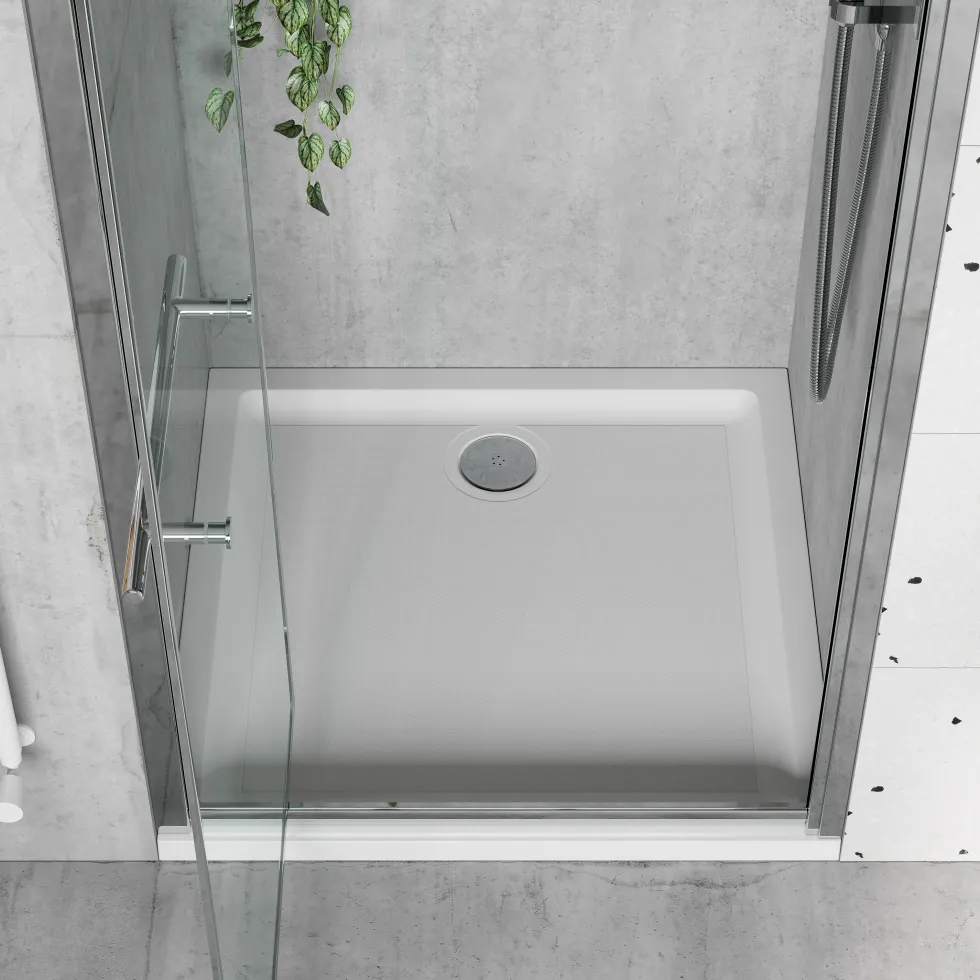 Harbour Anti Slip Gel Coated Stone Resin Square Shower Tray - 2 Sizes