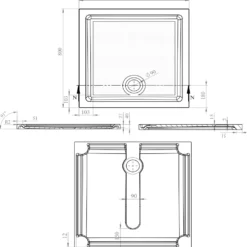 Harbour Anti Slip Gel Coated Stone Resin Square Shower Tray - 2 Sizes