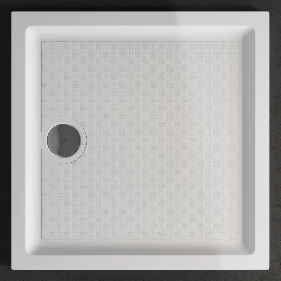 Harbour Anti Slip Gel Coated Stone Resin Square Shower Tray - 2 Sizes
