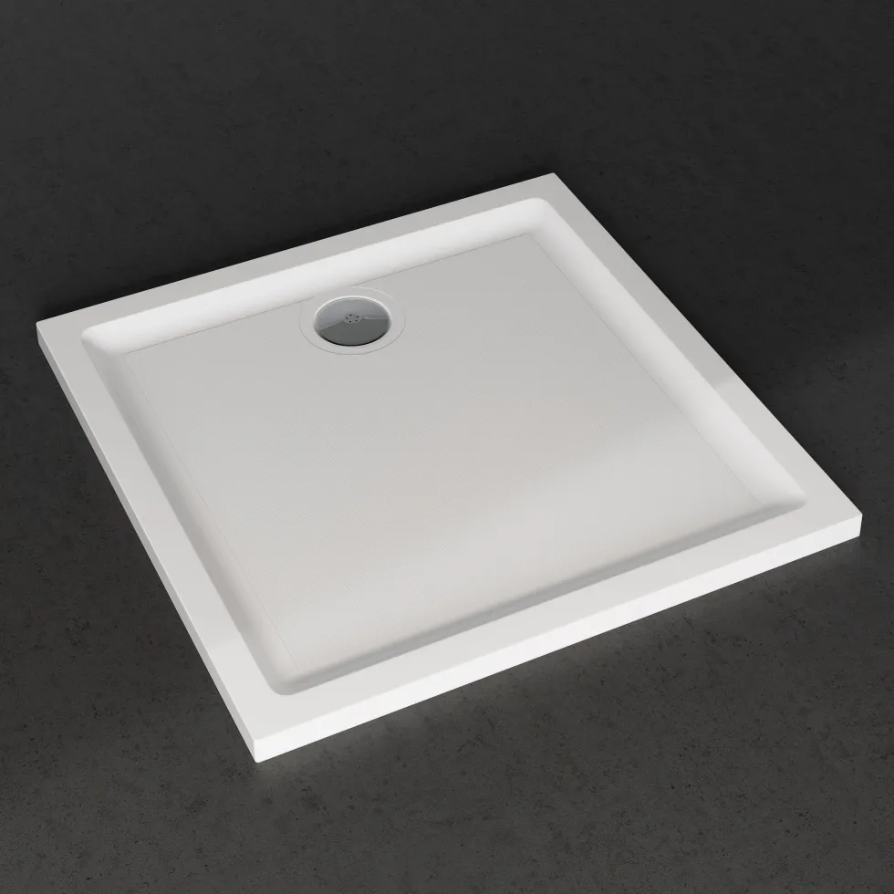 Harbour Anti Slip Gel Coated Stone Resin Square Shower Tray - 2 Sizes