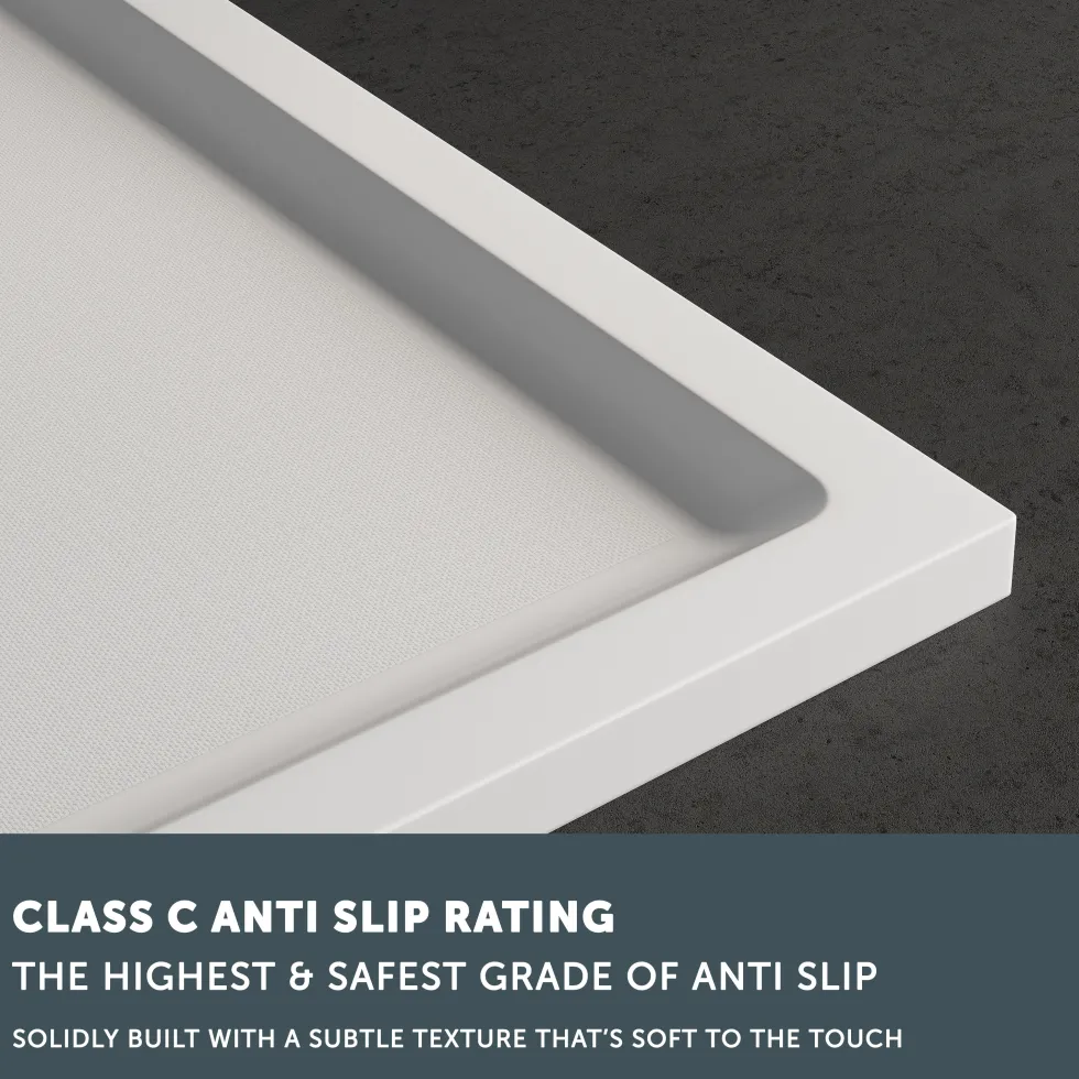 Harbour Anti Slip Gel Coated Stone Resin Square Shower Tray - 2 Sizes