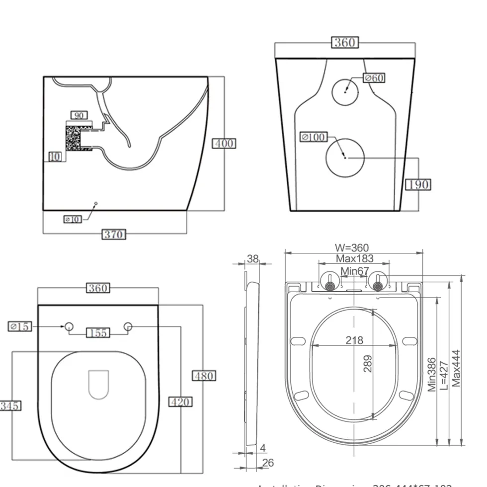 Harbour Clarity Back to Wall Rimless Toilet & Soft Close Seat