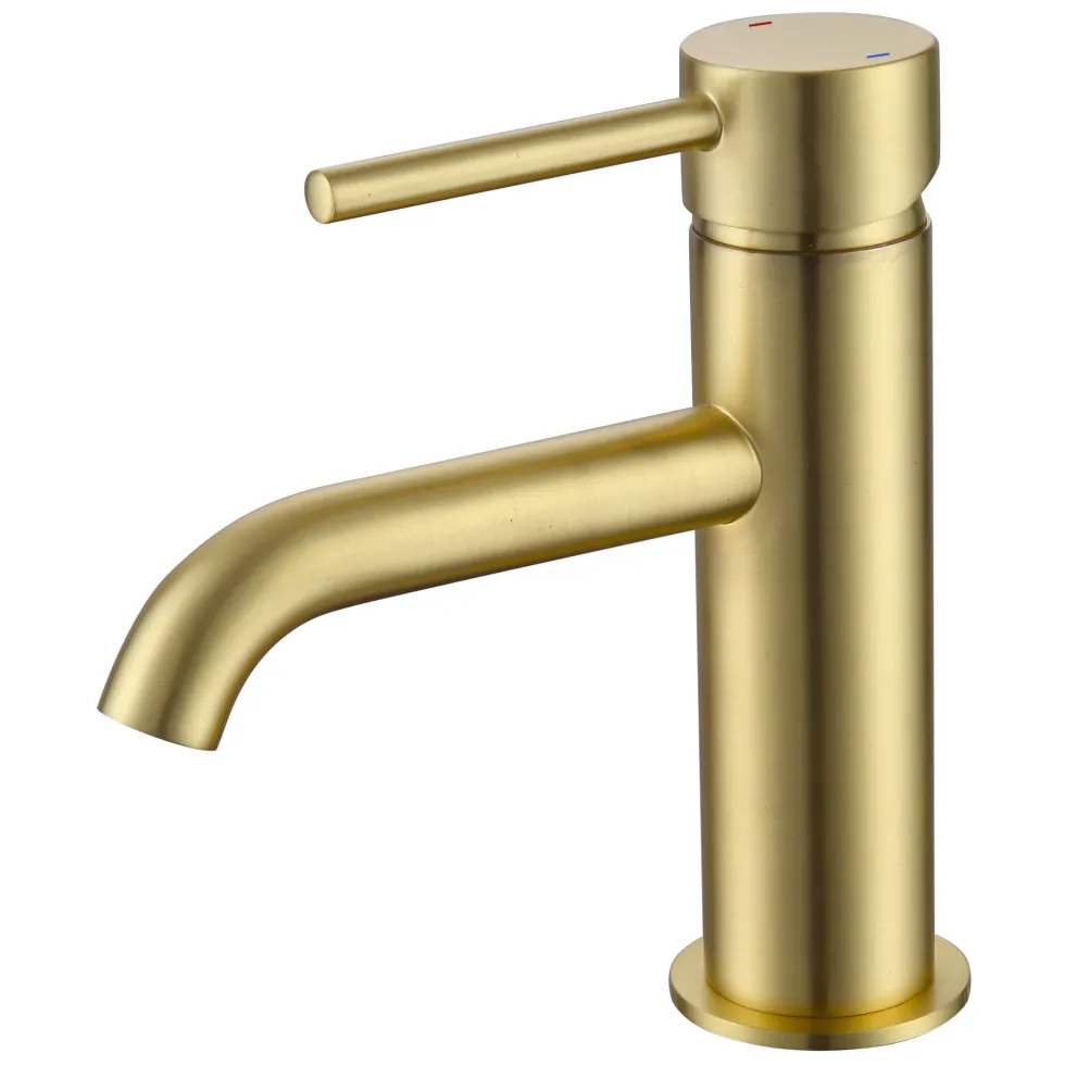 Harbour Clarity Brushed Brass Basin Mixer Tap & Waste and Deck Mounted Bath Mixer Tap