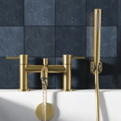 Harbour Clarity Brushed Brass Bath Shower Mixer & Shower Kit