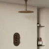 Harbour Clarity Brushed Bronze Concealed Shower Valve, Fixed Ceiling Mounted Shower Arm & Head