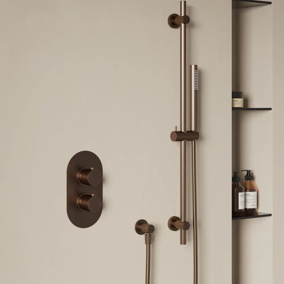 Harbour Clarity Brushed Bronze Concealed Shower Valve & Slide Rail Kit