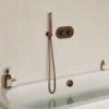 Harbour Clarity Brushed Bronze Shower Package with 2 Outlet Valve, Wall Shower Kit and Overflow Bath Filler
