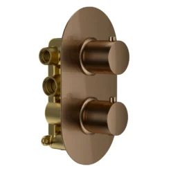 Harbour Clarity Brushed Bronze Shower Package with 2 Outlet Valve, Wall Shower Kit and Overflow Bath Filler