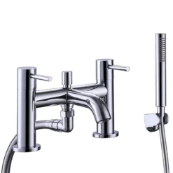 Harbour Clarity Chrome Basin Mixer Tap and Bath Shower Mixer Tap with Shower Kit