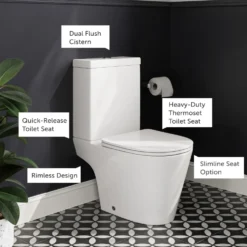 Harbour Clarity Close Coupled Rimless Toilet & Soft Close Seat