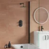 Harbour Clarity Gunmetal Shower Package with 2 Outlet Valve, Fixed Head & Wall Arm and Overflow Bath Filler