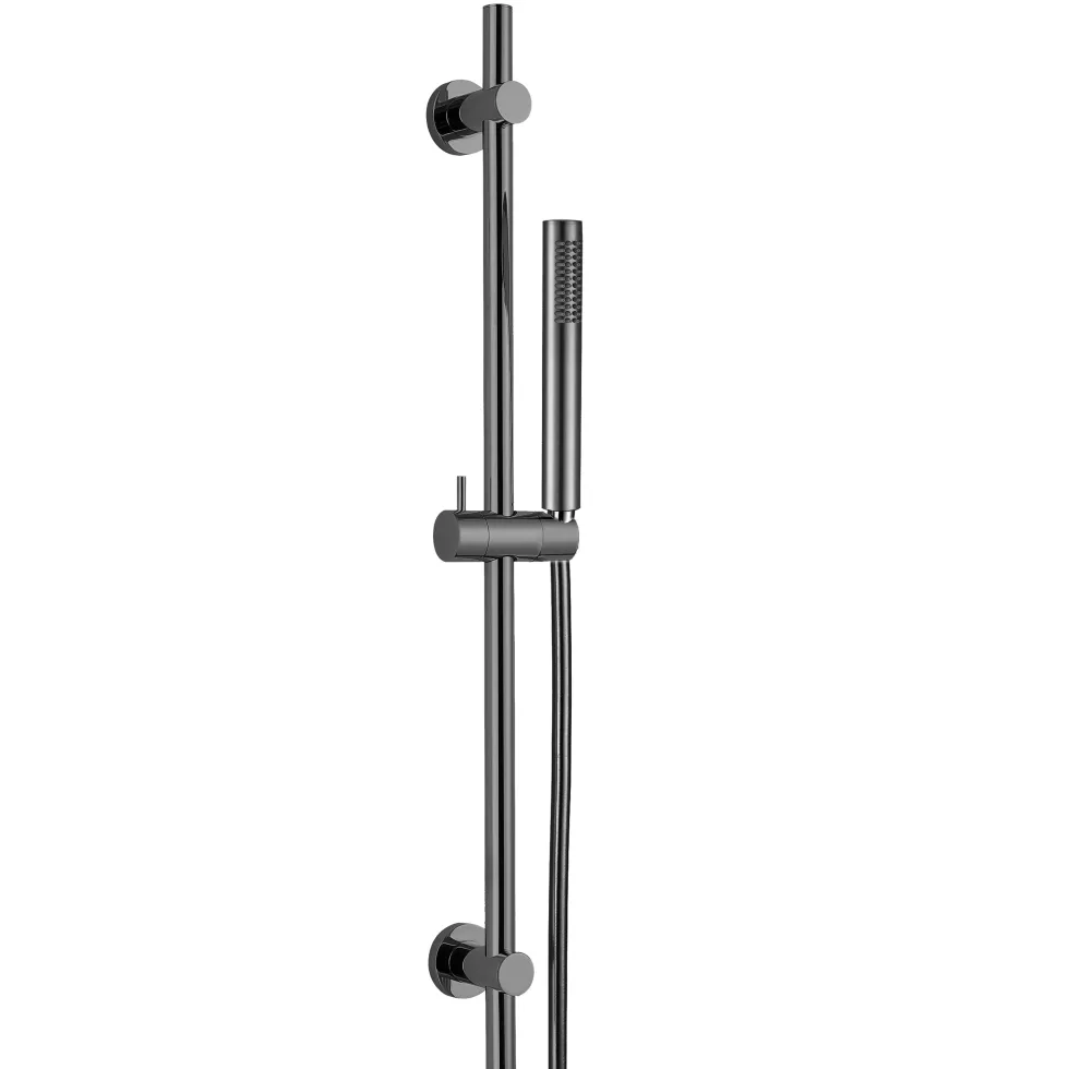 Harbour Clarity Gunmetal Shower Package with 2 Outlet Valve, Slide Rail Kit and Overflow Bath Filler