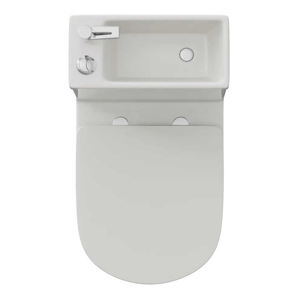 Harbour Clarity 2 in 1 Wash Basin & Close Coupled Closed Back Toilet with Soft Close Seat