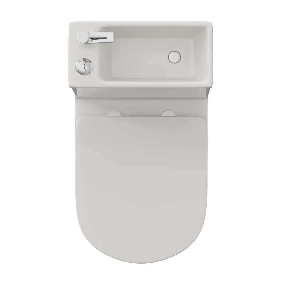 Harbour Clarity 2 in 1 Wash Basin & Close Coupled Closed Back Toilet with Soft Close Seat