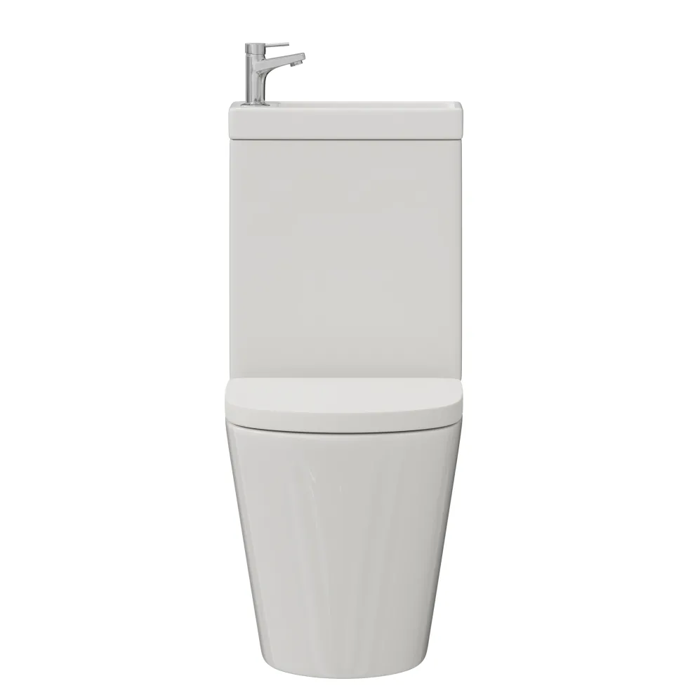 Harbour Clarity 2 in 1 Wash Basin & Close Coupled Closed Back Toilet with Soft Close Seat