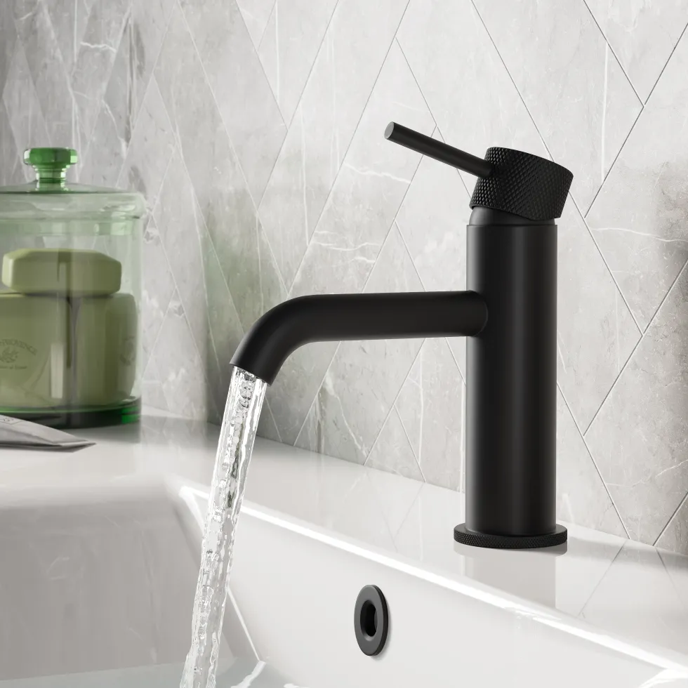 Harbour Clarity Knurled Basin Mixer Tap & Waste