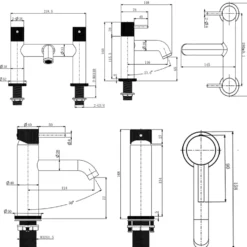 Harbour Clarity Knurled Basin Mixer Tap & Waste and Deck Mounted Bath Mixer Tap