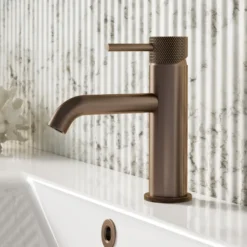 Harbour Clarity Knurled Basin Mixer Tap & Waste and Deck Mounted Bath Mixer Tap