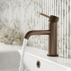 Harbour Clarity Knurled Basin Mixer Tap & Waste and Deck Mounted Bath Mixer Tap