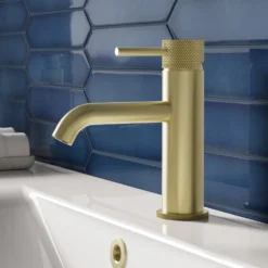 Harbour Clarity Knurled Basin Mixer Tap & Waste and Deck Mounted Bath Mixer Tap