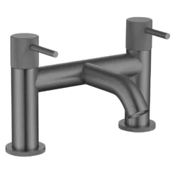 Harbour Clarity Knurled Basin Mixer Tap & Waste and Deck Mounted Bath Mixer Tap