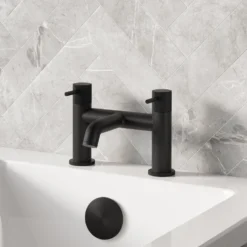 Harbour Clarity Knurled Deck Mounted Bath Mixer Tap