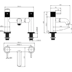 Harbour Clarity Knurled Deck Mounted Bath Mixer Tap