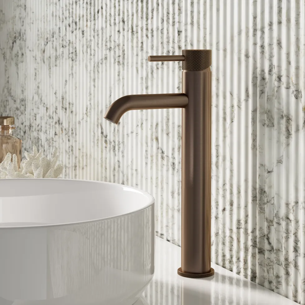 Harbour Clarity Knurled Tall Basin Mixer Tap