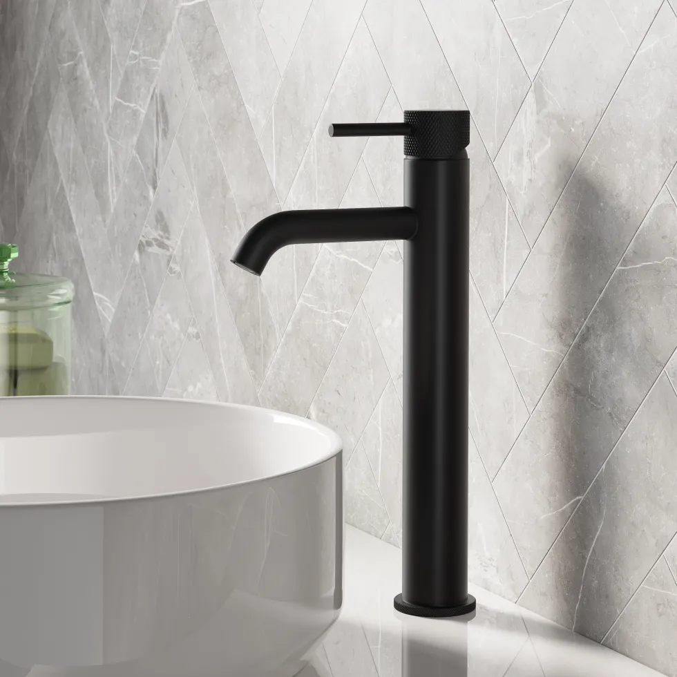 Harbour Clarity Knurled Tall Basin Mixer Tap