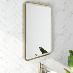 Harbour Clarity LED Illuminated Brushed Brass Framed Mirror with Demister Pad - 500 x 700mm