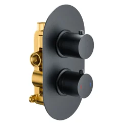 Harbour Clarity Matt Black Concealed Shower Valve & Ceiling Mounted Fixed Shower Head